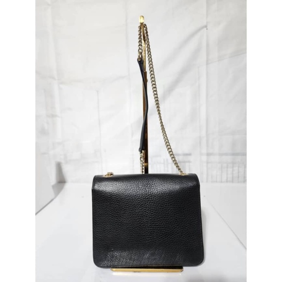 Authentic GUCCI Dollar Calfskin Interlocking G Shoulder Bag Black - Picture 4 of 15